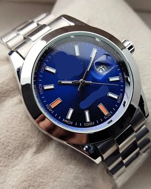 RLX OYESTER DATE – SILVER & BLUE PLAIN CASE