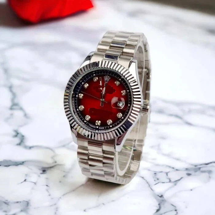 Red Dial RLX Day & Date – 40mm – Stainless Steel