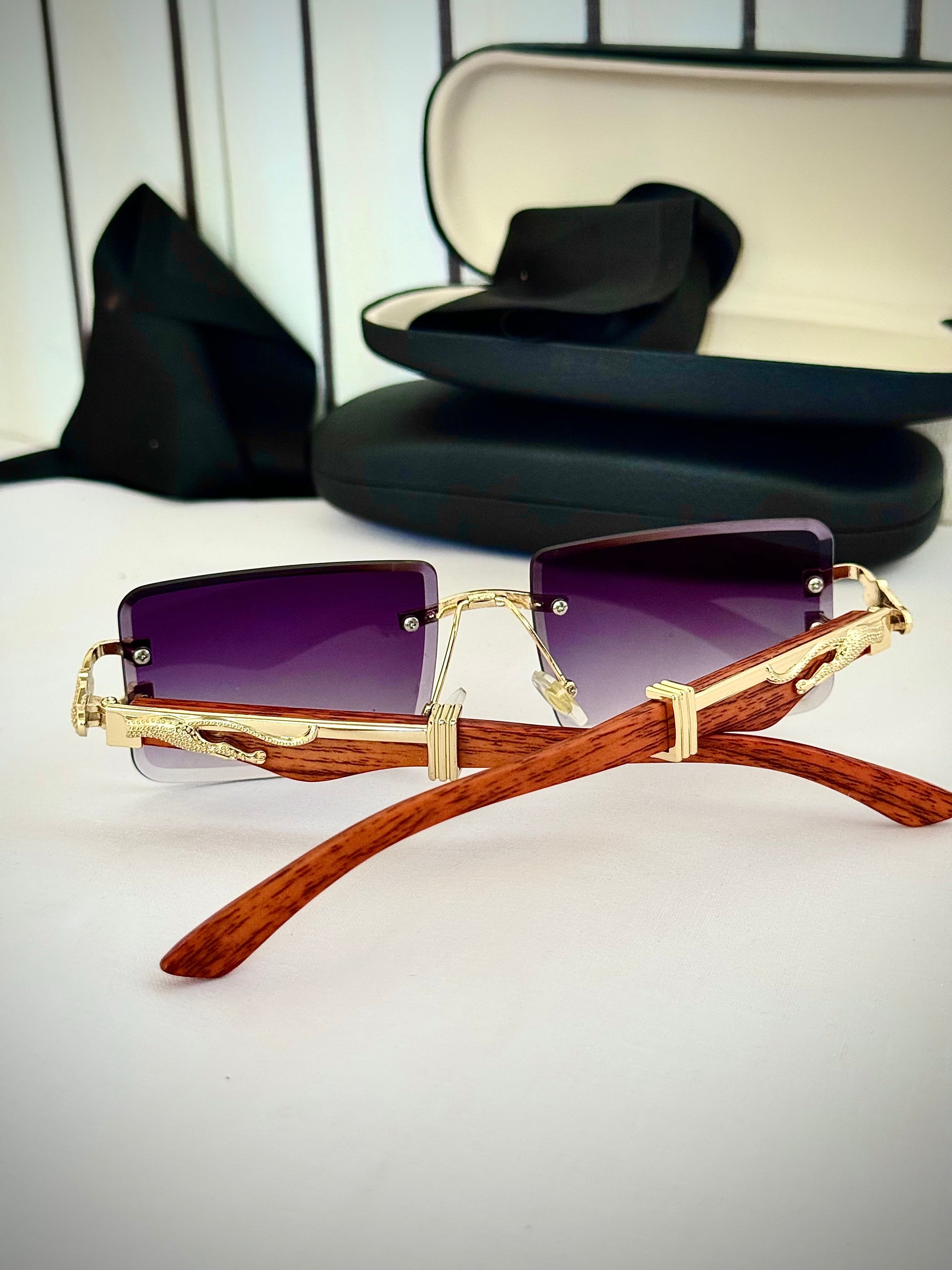 Black Moody Panther Woodline Shades- Sun Glasses