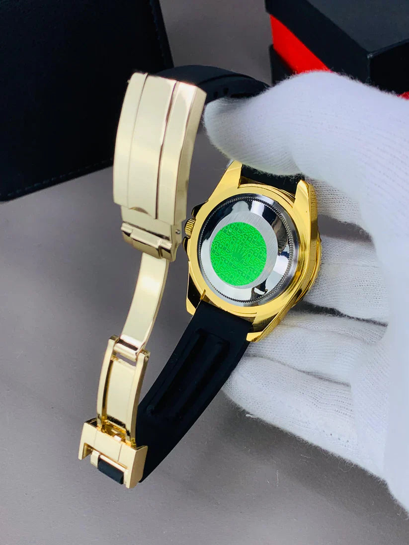 Golden & Black Master Strap Watch