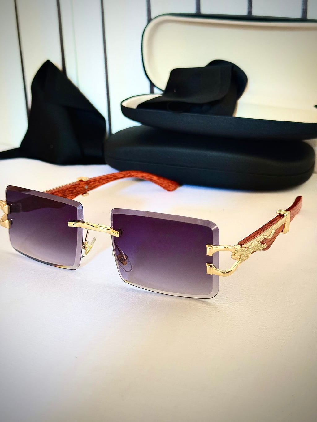Black Moody Panther Woodline Shades- Sun Glasses
